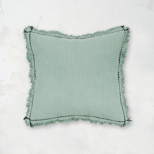 teal cheryl decorative pillow with contrasting stitch edge