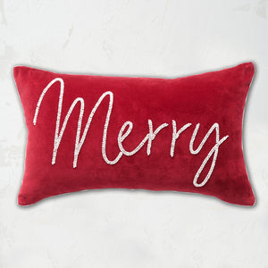 Merry Ruby Velvet Pillow
