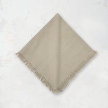 beige dune bryce woven decorative napkin with fringe 