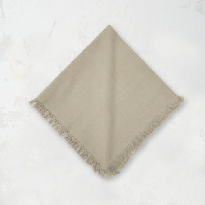 beige dune bryce woven decorative napkin with fringe 