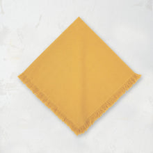 yellow ochre bryce woven decorative napkin with fringe