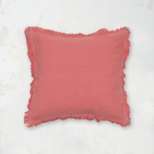 pink cheryl decorative pillow with contrasting stitch edge