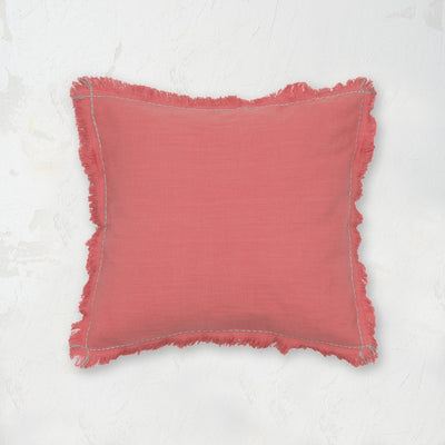 pink cheryl decorative pillow with contrasting stitch edge