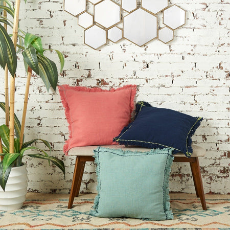 charyl decorative throw pillows on a bench