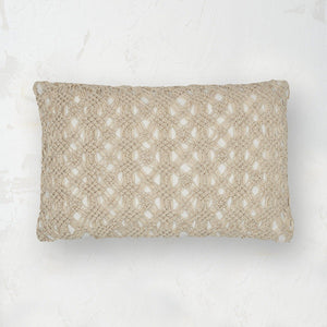 clyde bohemian macramÃ© decorative throw pillow in beige
