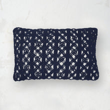 clyde bohemian macramÃ© decorative throw pillow in indigo
