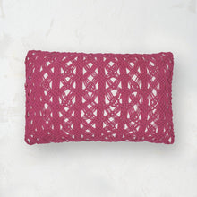 clyde bohemian macramÃ© decorative throw pillow in pink