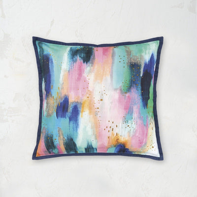 colorful brush strokes decorative pillow