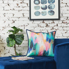 colorful brush strokes decorative pillow