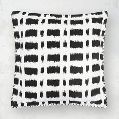 black and white ikat dash decorative pillow