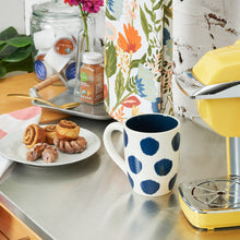 indigo dot mug on kitchen counter