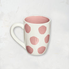hibiscus pink and white polka dot mug