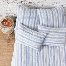 garrett blue and white striped bedding