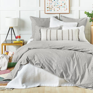 lucas striped tan and white duvet cover