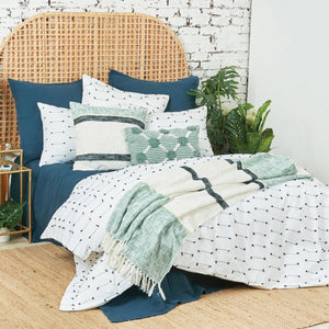 mel standard sham styled with coordinating bedding