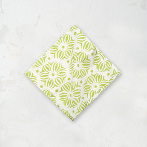 citron and white floral print cloth midge napkin