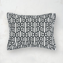 black and white geometric patterned naya standard sham