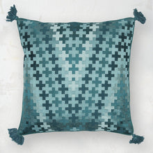 geometric zig zag pepi decorative pillow in green