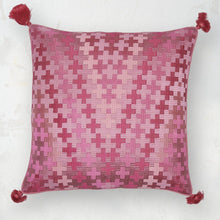 geometric zig zag pepi decorative pillow in pink