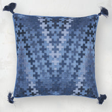 geometric zig zag pepi decorative pillow in blue