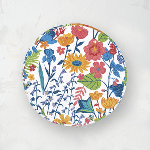 quinn quilted round placemat with floral print