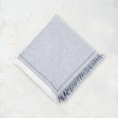 indigo tate cloth napkin with fringe